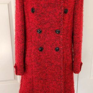 Red coat made of 70% wool
